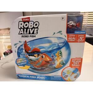 ZURU Robo Alive Robo Fish Swim N Fish Bowl Playset Color Changing Fish